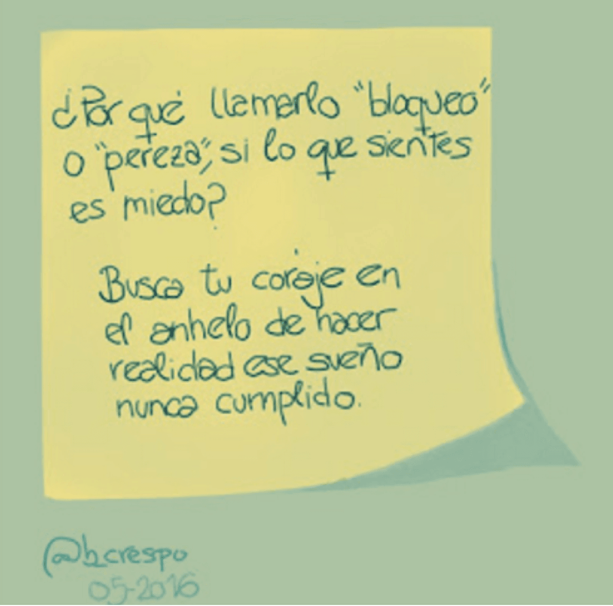 Handwritten note by Bernardo Crespo, written in Spanish — Learning #47: “Why call it a “block”